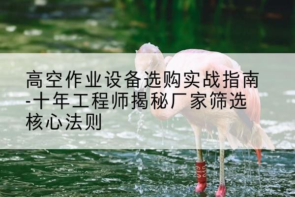 潮州剪叉式升降机厂家-高空作业设备选购实战指南-十年工程师揭秘厂家筛选核心法则